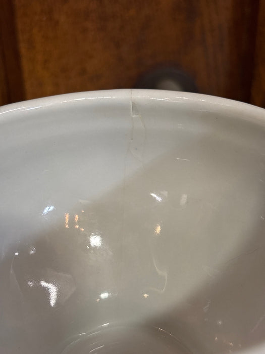 BLUE AND WHITE FOOTED BOWL - AS FOUND