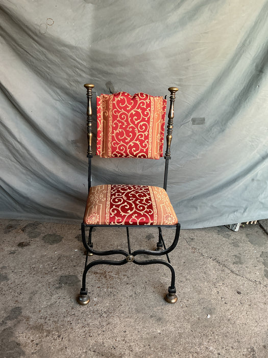 IRON WITH BRASS KNOB FINIAL CHAIR 1 EACH OF 3