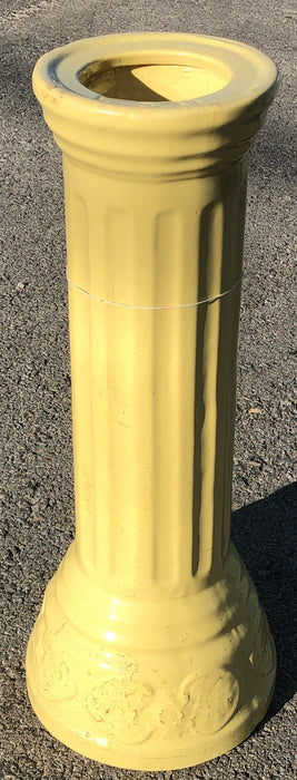 YELLOW GLAZED TERRACOTTA PEDESTAL BASE-AS FOUND