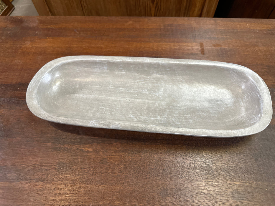 GRAY OVAL LONG DISH