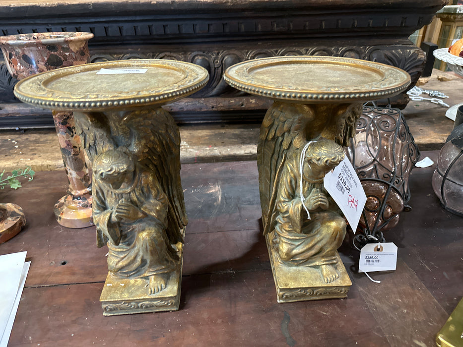 PAIR OF GOLD ANGEL PEDESTALS
