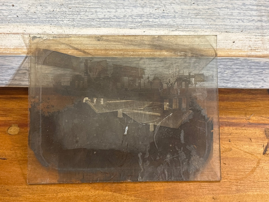 GLASS SLIDE OF OLD HOUSE - AS FOUND