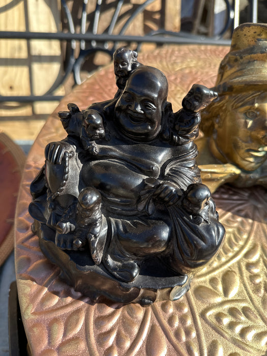 CARVED WOOD INDIAN BUDDHA