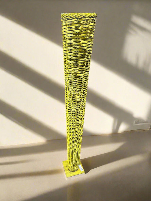 GREEN TALL WICKER VASE