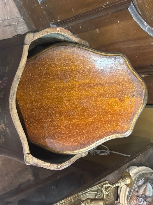 LOUIS XV VERNI MARTIN STYLE TABLE WITH HIDDEN STORAGE - AS FOUND