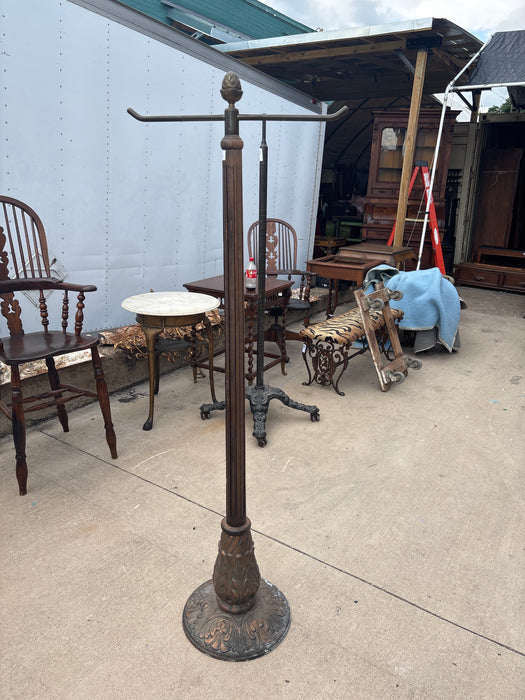 VINTAGE WOOD POLE COSTUMER WITH IRM
