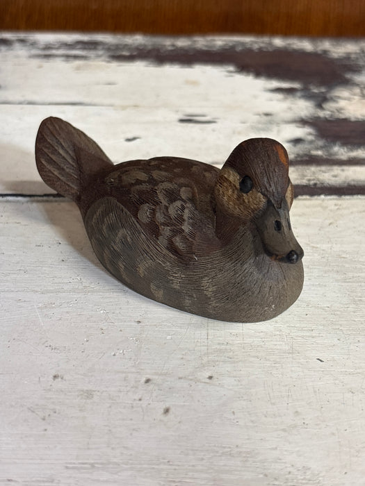 SMALL PAINTED CAST RESIN DUCK