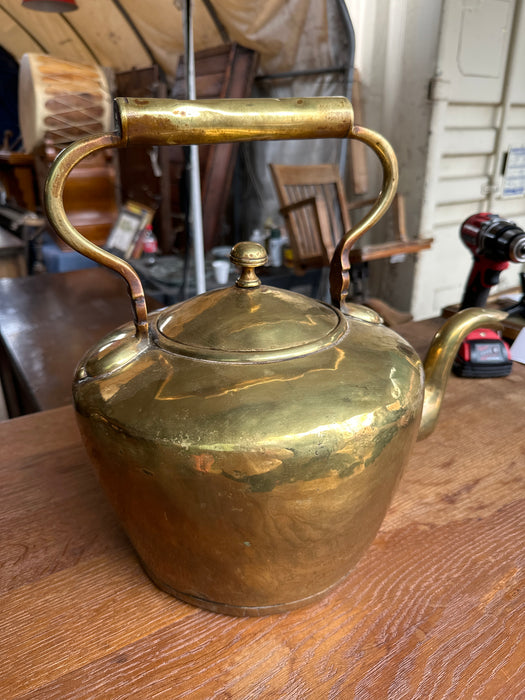 HAND MADE LARGE BRASS TEA KETTLE