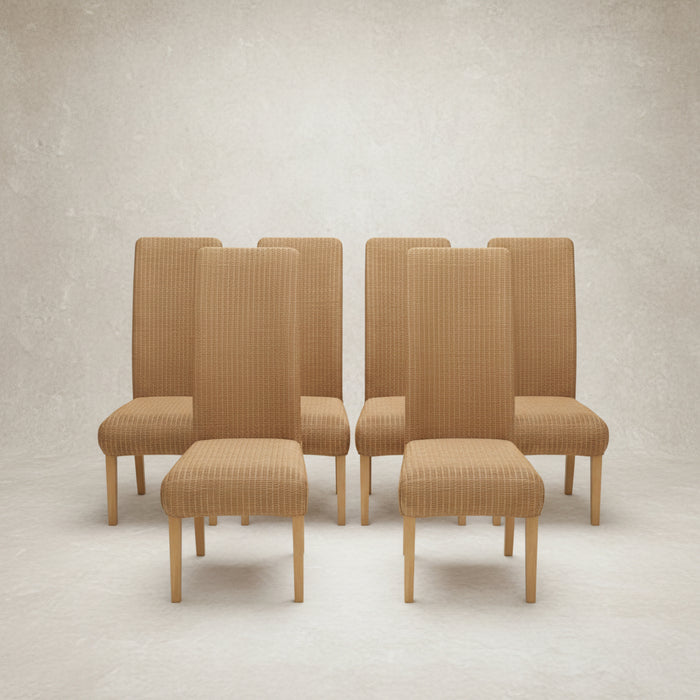 SET OF 6 LLOYD LOOM LIGHT WICKER DINING CHAIRS