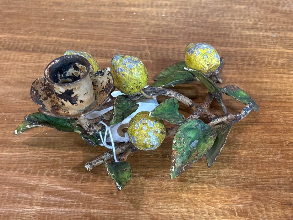 SMALL FLOWER CANDLESTICK HOLDER WITH LEMONS