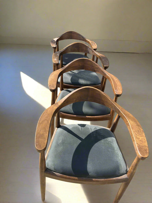 SET OF 4 MID CENTURY STYLE ARM CHAIRS