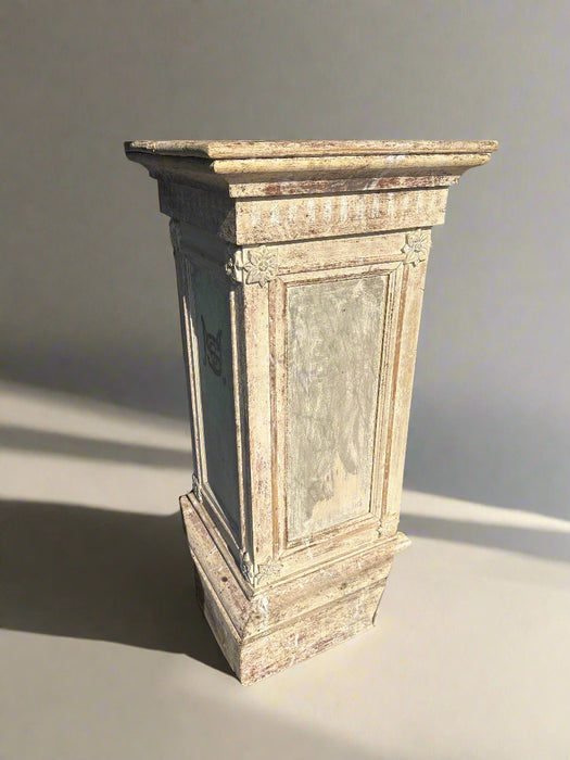 SHABBY PAINTED LARGE CHURCH PEDESTAL