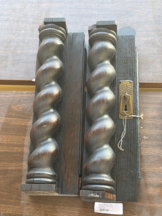 PAIR OF BARLEY TWIST COLUMNS - AS FOUND