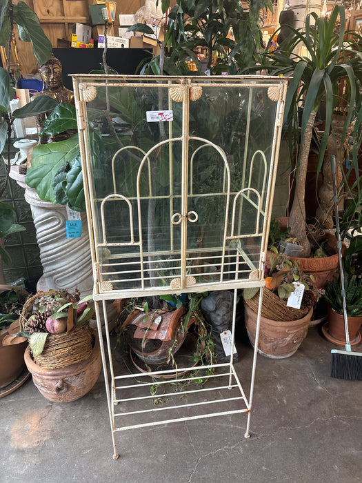 WHITE IRON GREENHOUSE ON STAND