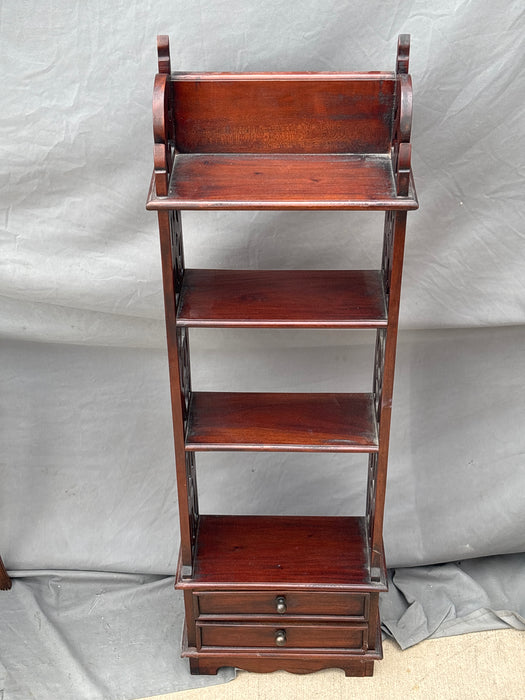 SMALL MAHOGANY BOOKSHELF WITH 2 DRAWERS