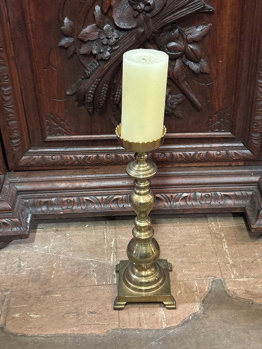 LARGE FOOTED BRASS CANDLE STICK