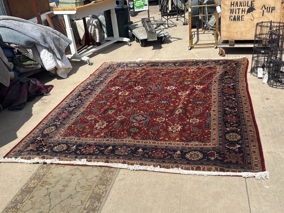 DARK BLUE AND RED PERSIAN HAND TIED RUG