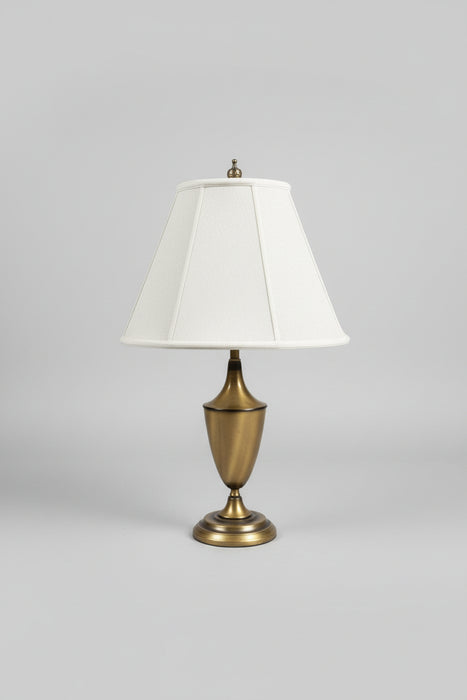 BRASS LAMP WITH LINEN SHADE