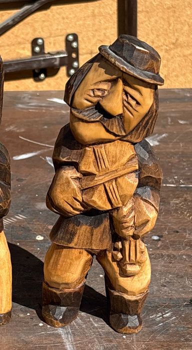 SET OF 3 MUSICIAN WOOD FIGURES