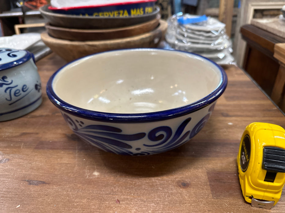 PUEBLA BLUE GLAZED CONSOMME BOWL