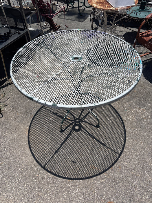 IRON PATIO TABLE WITH 4 MATCHING CHAIRS