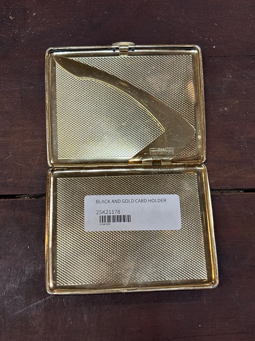 BLACK AND GOLD CARD HOLDER