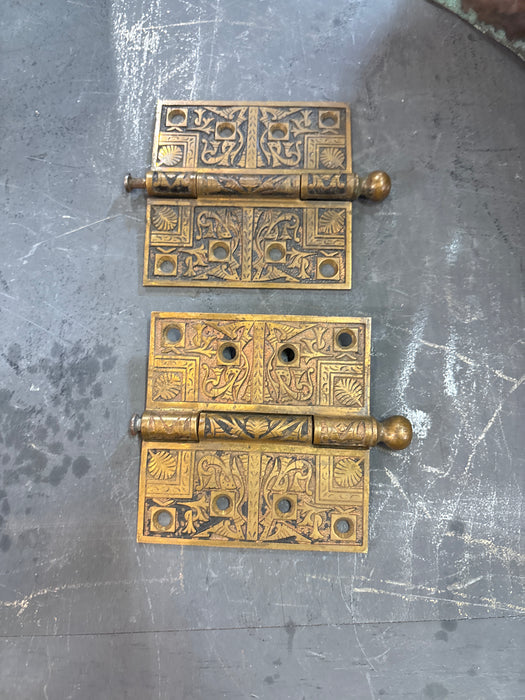 PAIR OF BRASS HINGES