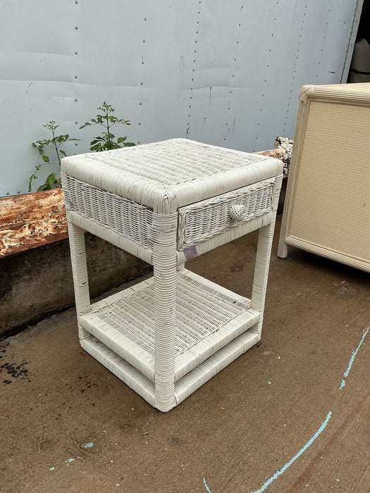 SMALL WICKER STAND WITH DRAWER