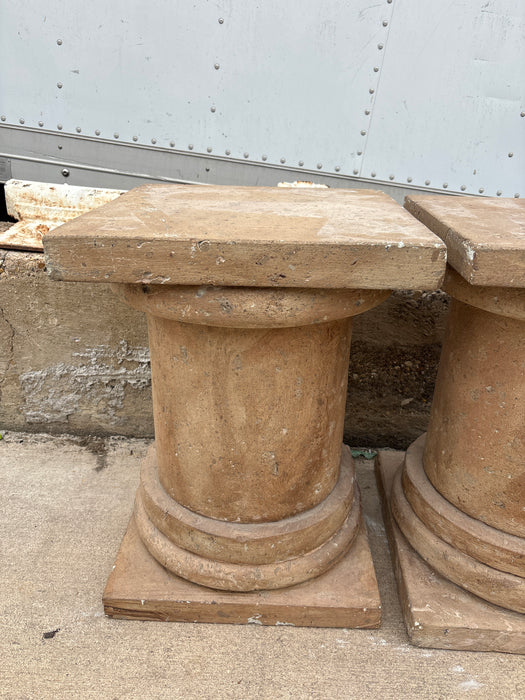 PAIR PLANT PEDESTAL STANDS CONCRETE