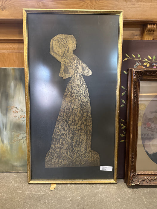 FRAMED GOLD SILHOUETTE OF ELIZABETHAN LADY