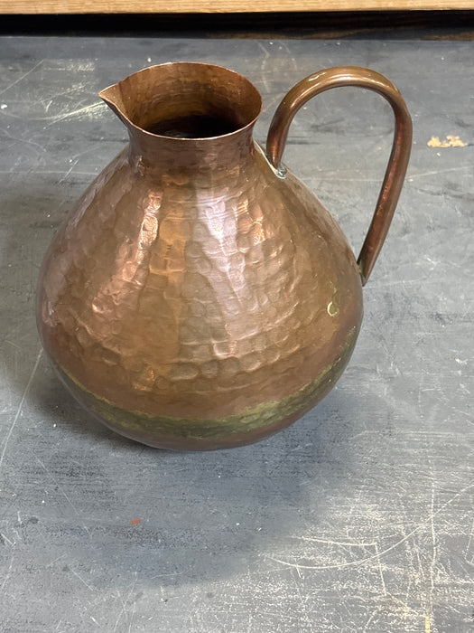 LARGE HAMMERED COPPER PITCHER