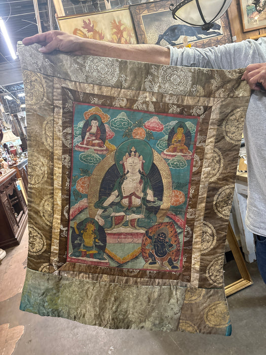 PAINTED THANGA TIBETAN TAPESTRY