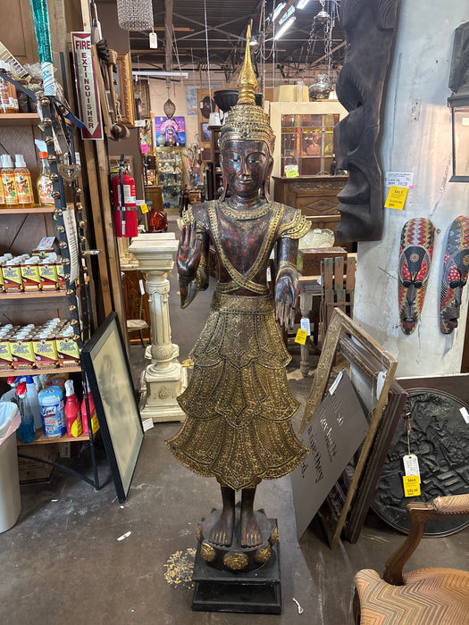 THAI CARVED WOOD STATUE