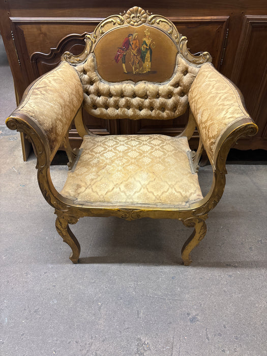 GILT LOUIS XV ARMCHAIR