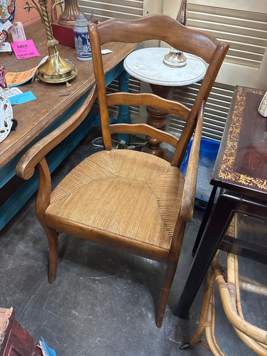 LOUIS XV RUSH SEAT ARM CHAIR
