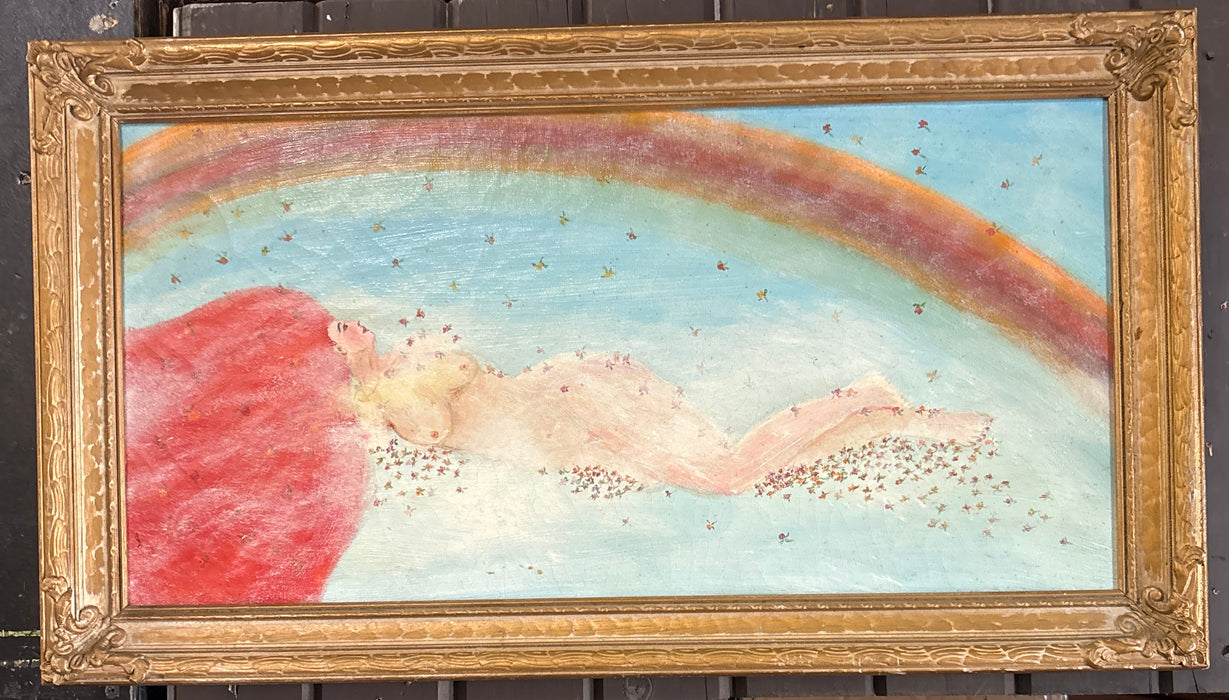 NUDE OIL PAINTING WITH RAINBOW SIGNED TILSA TSUCKIYA