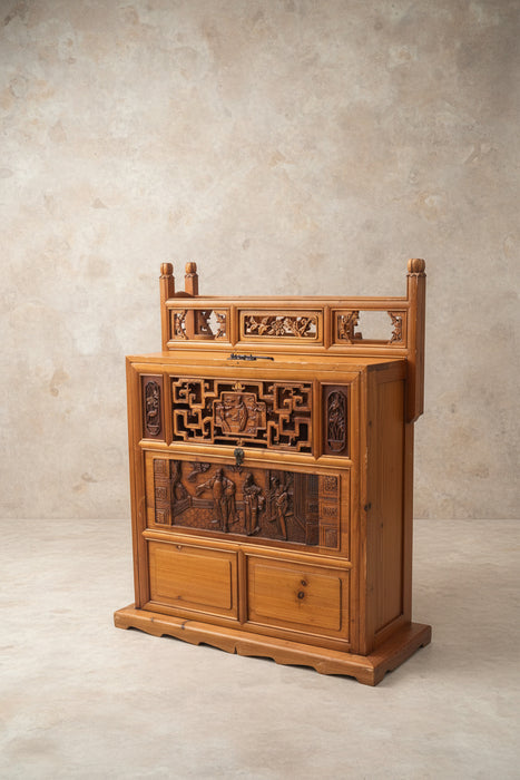CHINESE CARVED WEDDING CABINET