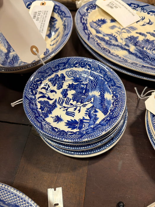 SET OF 7 BLUE WILLOW SAUCERS