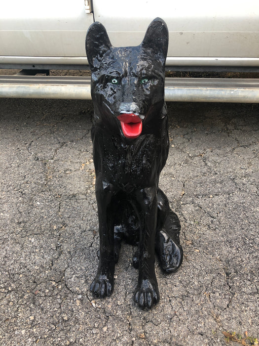 ALUMINUM STATUE OF BLACK DOG