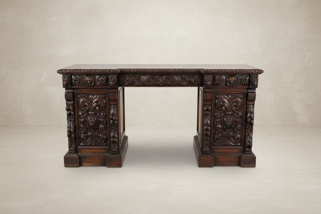 1870'S ENGLISH SIDE BOARD WITH LIONS