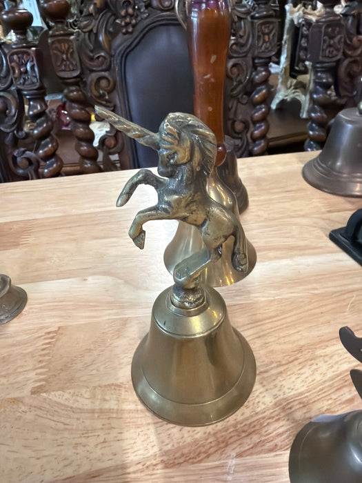 BRASS UNICORN FIGURINE BELL