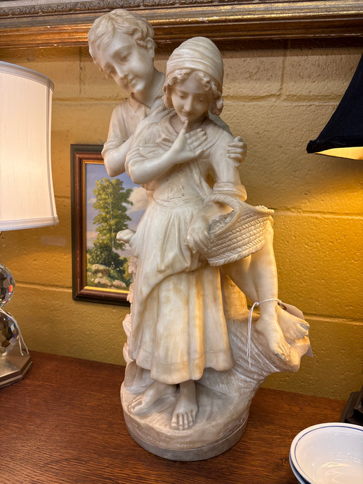 FRENCH MARBLE STATUE OF LOVERS
