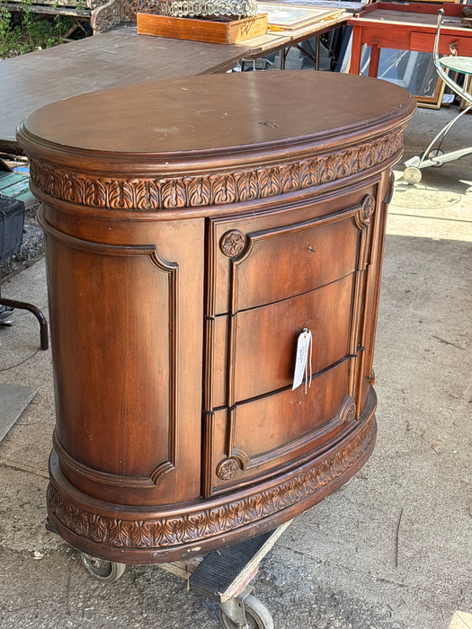 MAHOGANY OVAL CHEST - AS FOUND