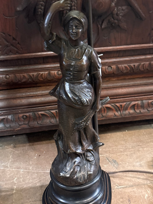 PAIR OF SPELTER LADY LAMPS