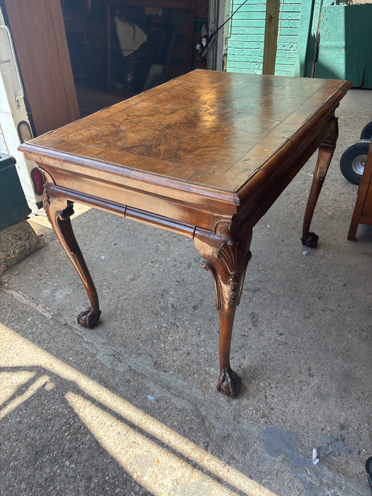 GEORGIAN CENTER TABLE WITH BURL - AS FOUND