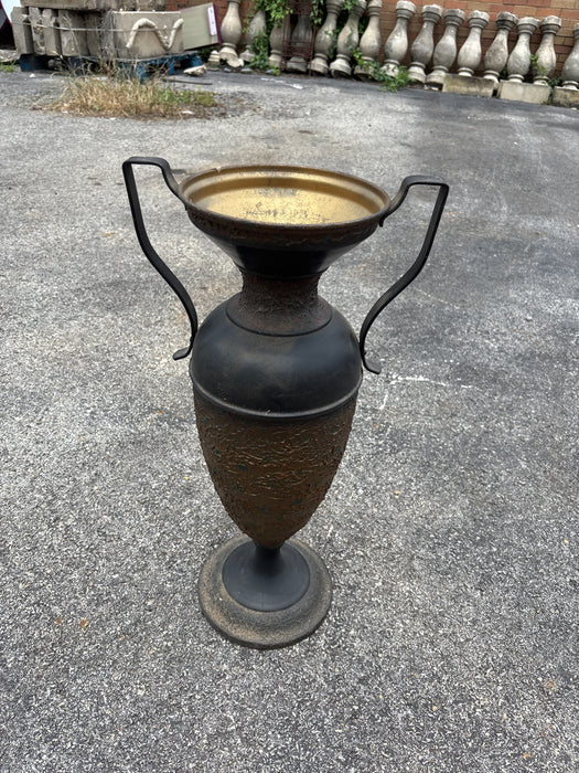 METAL FOOTED JARDINIERE VASE