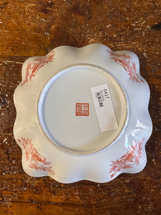 CHINESE EXPORTWARE STYLE SQUARE DISH - SIGNED