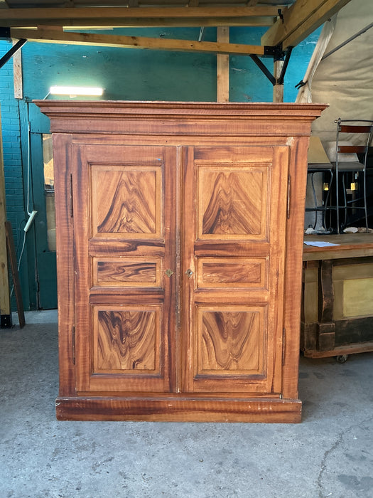 LARGE EUROPEAN 2 DOOR FAUX GRAIN ARMOIRE