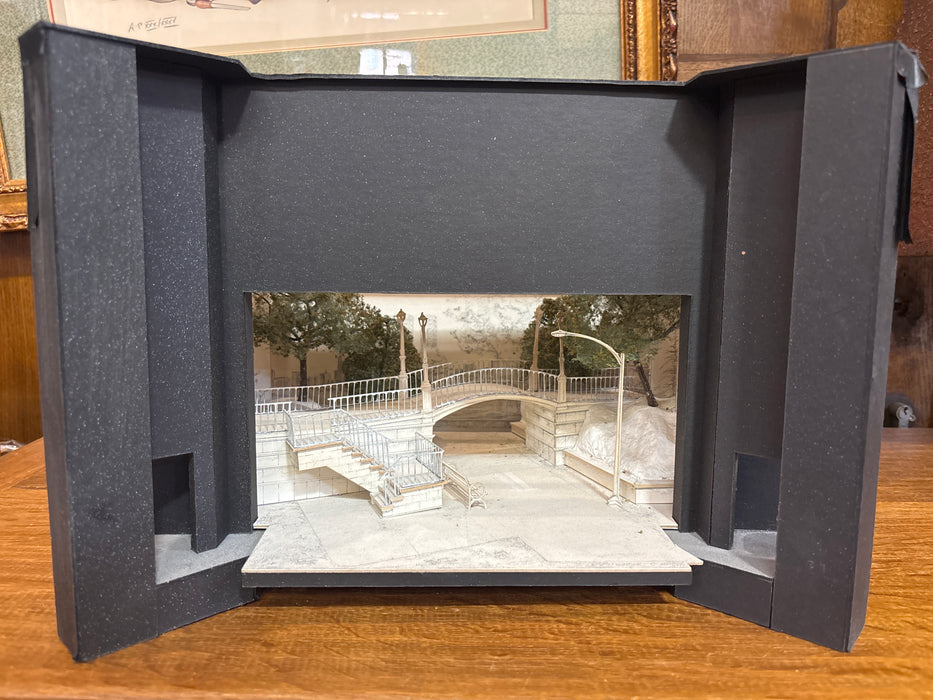 SCALE MODEL OF THE STAGE FOR TONY AWARD NOMINATED PLAY "SATURDAY IN TEH PARK WITH GEORGE"