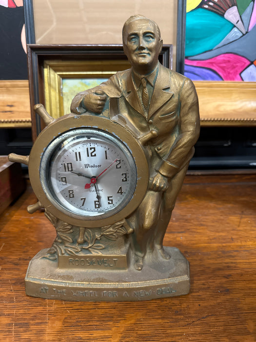 AT WHEEL OF NEW DEAL FDR CLOCK